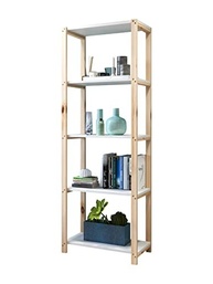 Estante Moderna para Livros e Decoração em Madeira com 5 Prateleiras | Design Elegante e Fácil Montagem - imagem 4