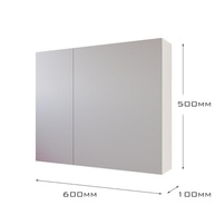 Espelheira Suspensa Moderna com Prateleiras para Banheiro - Design Klein Branco/Nature - imagem 3