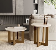 Conjunto Mesa de Centro e Lateral Redonda Moderna - Design Sofisticado para Sala - imagem 3