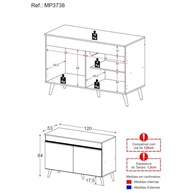 Balcão de Cozinha com Pia 120cm Veneza - 2 Portas Modernas com Prateleiras | Design Retro Elegante - imagem 4