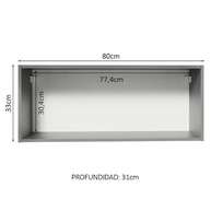 Armário Aéreo 80 cm com Porta Basculante Cinza - Modernize sua Cozinha com Estilo e Funcionalidade - imagem 4
