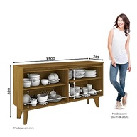 Buffet Quartzo 4 Portas Nature/Off White - Design Moderno em MDF - imagem 4