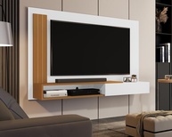 Painel para TV Smart até 50" Branco/Nature - Design Moderno com Prateleira e Porta - imagem 1