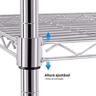 Estante de Aço Cromado com 3 Prateleiras - 60x35x76cm | Design Moderno e Resistente - imagem 5