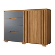 Cômoda 4 Gavetas 2 Portas Texas Freijó/Cinza - Design Moderno e Funcionalidade - imagem 1