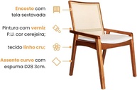 Cadeira Venezia em Madeira Maciça – Design Moderno e Conforto Duradouro para Sala de Jantar ou Escritório - imagem 4