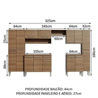 Cozinha Completa Madesa Emilly Joy 15 Portas 1 Gaveta Rustic - Design Moderno e Funcional - imagem 3