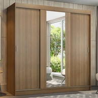 Guarda-Roupa Casal Madesa Reno 3P com Espelho Rustic - Design Moderno e Ampla Capacidade - imagem 1