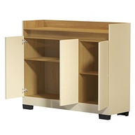 Rack Aparador com 3 Portas para Sala, Escritório ou Cozinha - Design Retro Moderno OffWhite/Nature - imagem 5