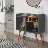 Aparador Buffet Industrial RUBI - Design Moderno para Hall, Escritório e Adega | Quality Móveis Cinza-Nature - imagem 3