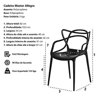 Kit com 6 Cadeiras Allegra Pretas - Estilo Moderno para Sala e Cozinha - imagem 3