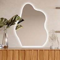 Espelho Decorativo com LED Bivolt 60x45cm - Design Orgânico Moderno com Iluminação Elegante - imagem 5