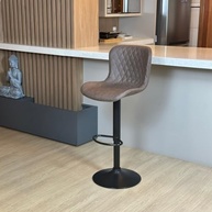 Banqueta Alta Giratória com Encosto em Couro PU - Estilo e Conforto Moderno para Cozinha - imagem 4