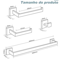 Conjunto de 4 Acessórios para Banheiro em Aço Inoxidável 304 Dourado - Moderno e Resistente - imagem 3