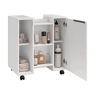 Gabinete 1 PT Pequin Branco – Design Moderno com Nichos Inteligentes e Rodízios - imagem 5