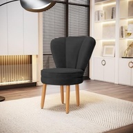Cadeira Poltrona para Recepção em Veludo Preto | Design Moderno e Confortável MOBLAN - imagem 3