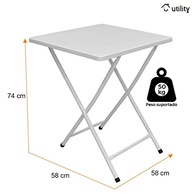 Mesa Dobrável para Bar, Restaurante e Cozinha em Aço Branco - Design Moderno e Resistente - imagem 3