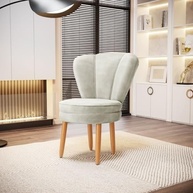 Poltrona Recepção Veludo Bege MOBLAN - Assento Confortável e Design Moderno - imagem 3