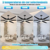 Ventilador de Teto 54" com Luz LED e Controle Remoto - 6 Velocidades, Motor Silencioso e Design Moderno - imagem 5