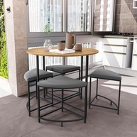 Mesa de Jantar 4 Lugares em Freijó e Preto - Design Moderno e Resistente - imagem 1