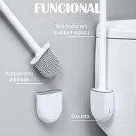 Escova Sanitária de Silicone com Suporte de Parede - Design Moderno e Limpeza Higiênica - imagem 5