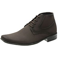Sapato Social Cano Médio Café Nobuck Bico Fino – Estilo e Conforto para o Homem Moderno - imagem 1