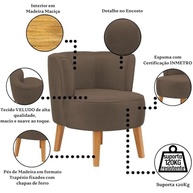 Kit 2 Poltronas em Veludo Marrom - Design Moderno para Sala de Jantar e Escritório - imagem 5