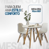 Mesa Eiffel Redonda Branca 90cm - Design Eames Moderno para Sala e Cozinha - imagem 4