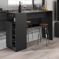 Balcão de Cozinha com Adega Integrada Multimóveis MP2144 Preto – Moderno, Funcional e com Espaço para Vinhos - imagem 3
