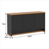 Kit Escritório Profissional com Armário Berlin - Design Moderno em Preto/Natural | VIA NOSSA - imagem 3