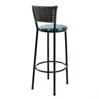 Kit 2 Banquetas Altas de Fibra Sintética para Cozinha - Design Moderno Argila (Preto Florido) - imagem 4