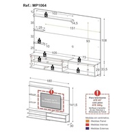 Painel para TV até 65" com 1 Porta e Prateleiras Multimóveis MP1064 - Design Moderno em Branco - imagem 3