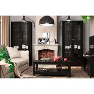 Estante Livreiro 2 Portas 1 Gaveta Ditália E-954 - Design Moderno em Preto - imagem 4