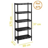 Estante Modular Agraplast Preta – Design Moderno e Resistente para Ambientes Organizados - imagem 3