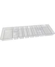 Kit Organizador Modular em Acrílico Transparente - Solução Multiuso para Gavetas, Cozinha, Escritório e Maquiagem - imagem 1