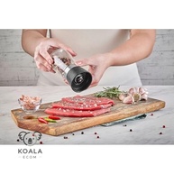 Kit 2 Moedores de Temperos em Vidro com Tampa Preto - Sal Grosso e Pimenta do Reino | Sistema Cerâmico Ajustável KOALAECOM® - imagem 4