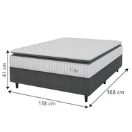 Cama Box Colchão Casal com Molas Ensacadas City Pillow Top 138x188cm - Conforto Premium com Design Moderno - imagem 4