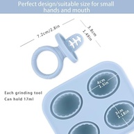 Molde Silicone para Picolés Bebês com Alças | 4 Cavidades para Lanches Congelados, Purê e Leite Materno - imagem 4