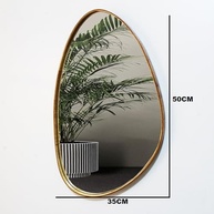Espelho Decorativo Orgânico 50x35cm com Moldura em Lâmina de Madeira | Design Moderno e Sofisticado - imagem 3