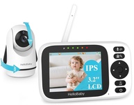 HelloBaby Monitor de Bebê com Tela IPS 3,2" | Controle Remoto Panorâmico, Visão Noturna Infravermelha e Conexão Sem Fio até 305m - imagem 1