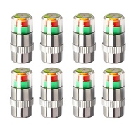Kit 8 Tampas Monitor de Pressão Pneu Carro 3 Cores - Alerta Visual 36 PSI - imagem 1