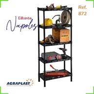 Estante Plástica Preta 5 Prateleiras - Agraplast 872 | Moderna, Resistente e Fácil de Montar - imagem 4
