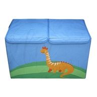 Baú de Brinquedos Azul 60x40 cm | Caixa Organizadora Montável Estampada para Quarto Infantil - imagem 1