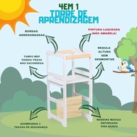Decoratta Torre de Aprendizagem Montessoriana com Regulagem de Altura - Estimule a Autonomia da Criança - imagem 5