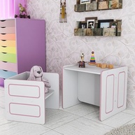 Conjunto Mesa e Cadeira Infantil Montessoriano Cubo - Estimule Aprendizagem e Criatividade - imagem 4