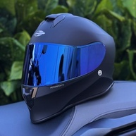 Capacete Mormaii Origin Preto Fosco: Segurança e Estilo para Motociclistas | Viseira Azul + Transparente - imagem 4