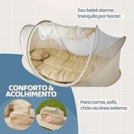 Berço Portátil com Mosquiteiro para Bebê - Cama Ninho Dobrável Acolchoada com Proteção Contra Insetos - imagem 5