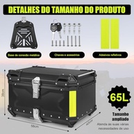 Baú Moto 65L Alumínio Universal - Segurança e Espaço para Sua Viagem - imagem 3