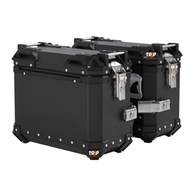 Kit 2 Baús Laterais Moto 38L Alumínio Preto/Prata com Suporte Universal Impermeável e Trava de Segurança - imagem 2