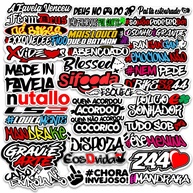Super Kit 50 Adesivos Frases Criativas para Carro, Moto, Bike, Bagagem, Caderno e Notebook - Sticker Cartela - imagem 1